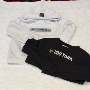 Zoo York Kids White Hoodie & Black Tshirt bundle